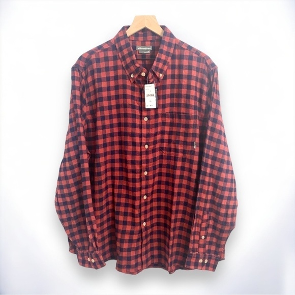 Eddie Bauer Plaid Button Down Flannel Shirt in Red Buffalo Check, Mens Size XXL - Picture 10 of 10
